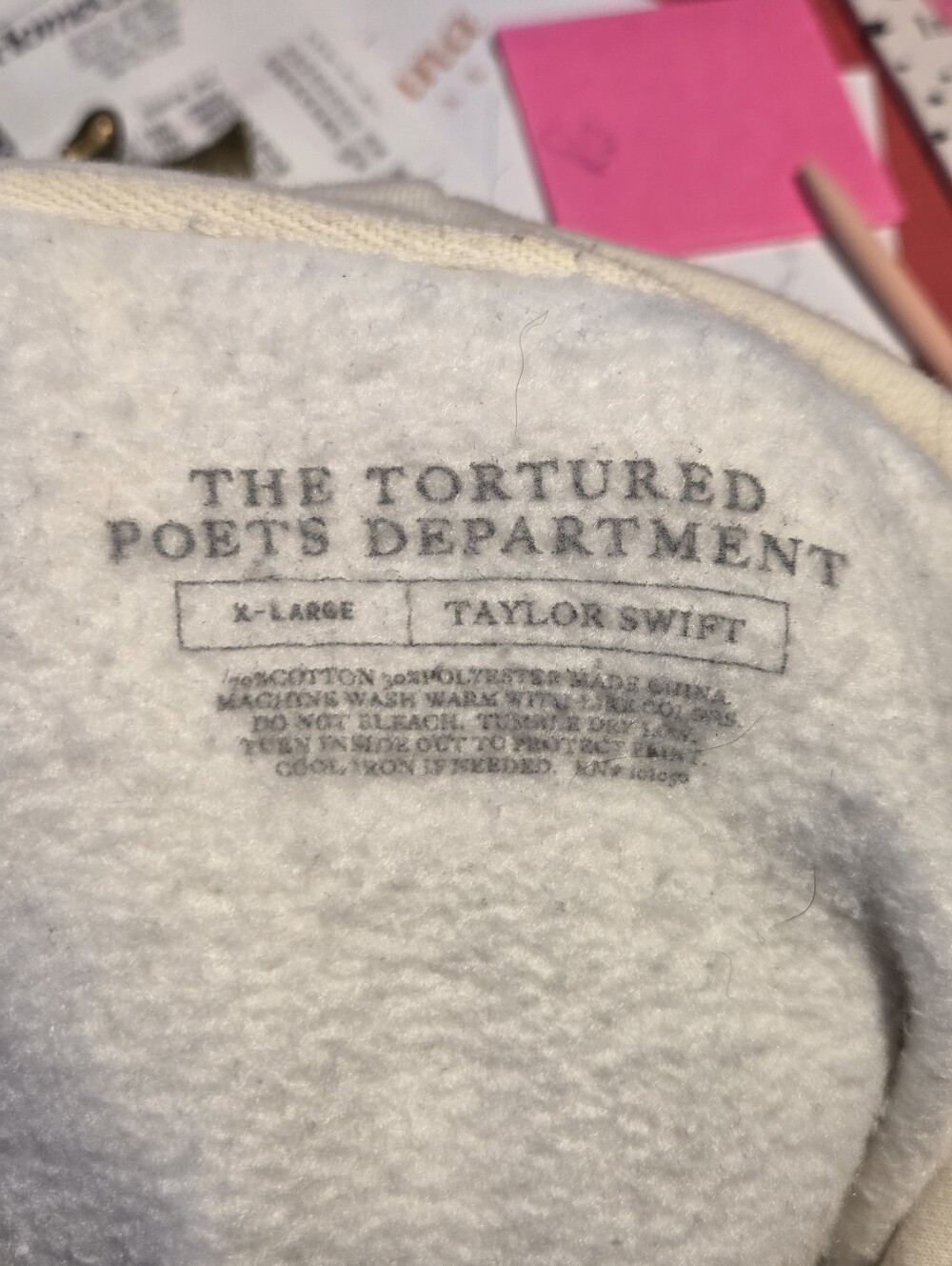 Taylor Swift Ivory White The Manuscript Edition Hoodie Sweatshirt Size XL  $75 - Picture 3 of 4